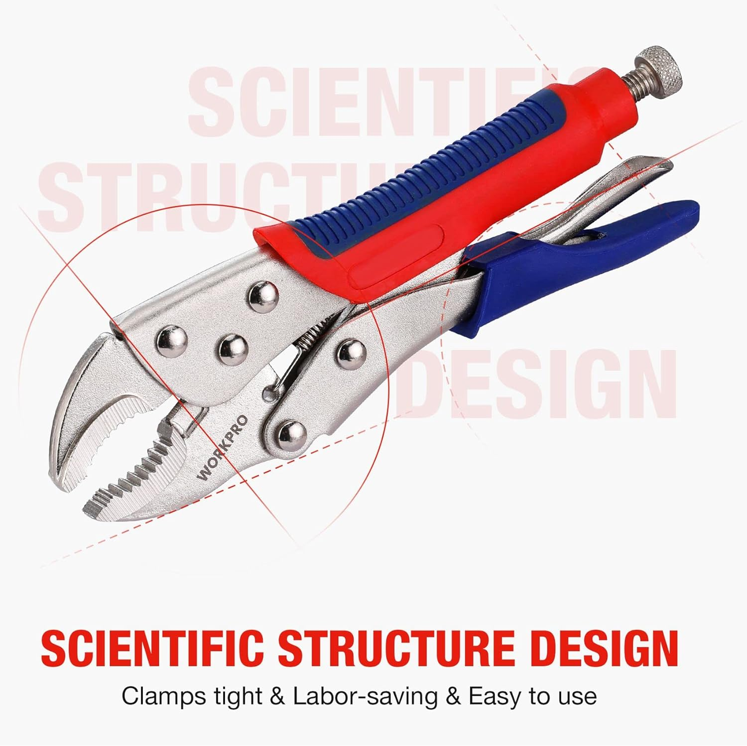 WORKPRO 3-Piece Locking Pliers Set, 10-Inch Curved Jaw, 7-Inch Curved Jaw and 6-1/2-Inch Straight Jaw image number 5