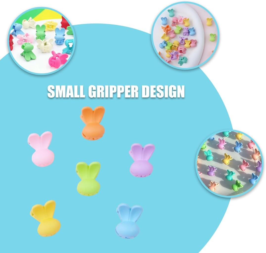 Pack of 36 Small Rabbit Hair Clips Mini Colourful Hair Pins for Women Matte Hair Clips Mini Hair Clips image number 4