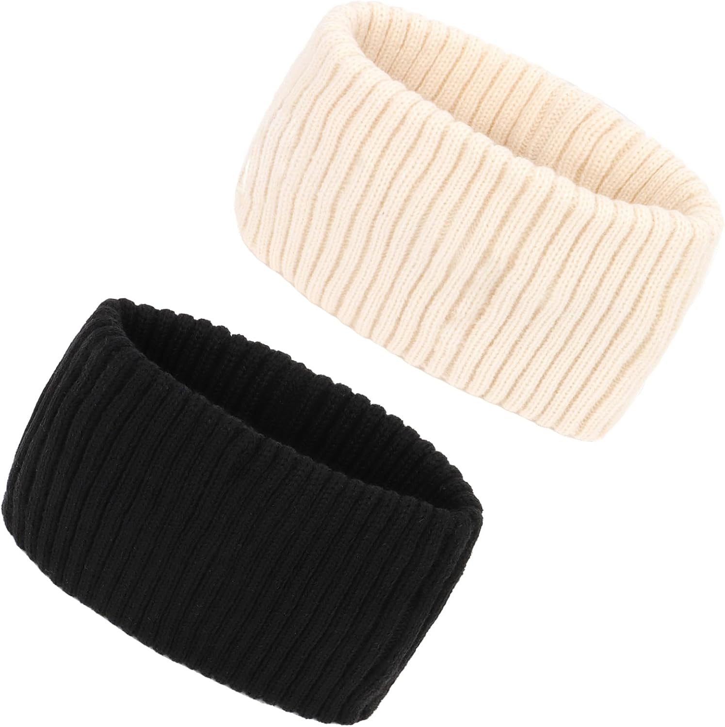 YISSION Winter Headbands for Women Non Slip Wide Headbands Thick Knit Head Bands Black White Headband Soft Ear Warmer Hairbands Hair Accessories for Women Girls