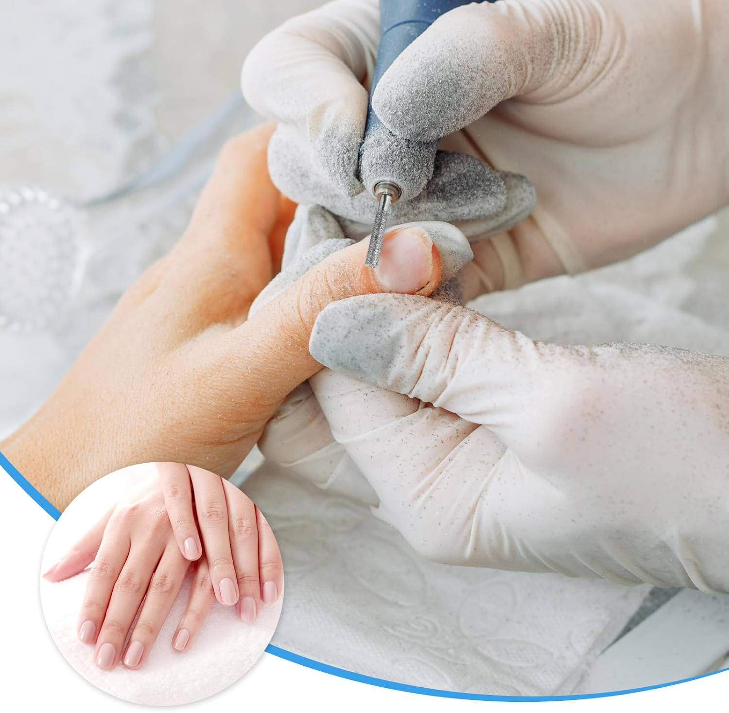 Nail Drill Bit Set, 10 Pcs Russian Manicure Drill Bits Mini Sanding Bands for Nail Drills Diamond Nails Drills Bits Professional Cuticle Removal Bit Rotary Burrs Diamond Manicure Set for Home Salon image number 6