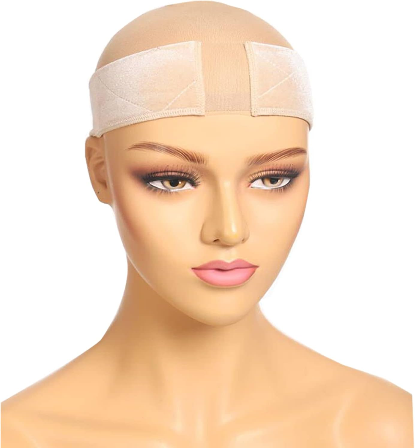 Elastic Wig Grip Headband, Non-Slip Wig Band, Wig Grip Band for Holding Women&rsquo;S Wig and Scarf, Thinner Velvet Wig Grip(2-Nude), 2.0 Count, Pack of 1