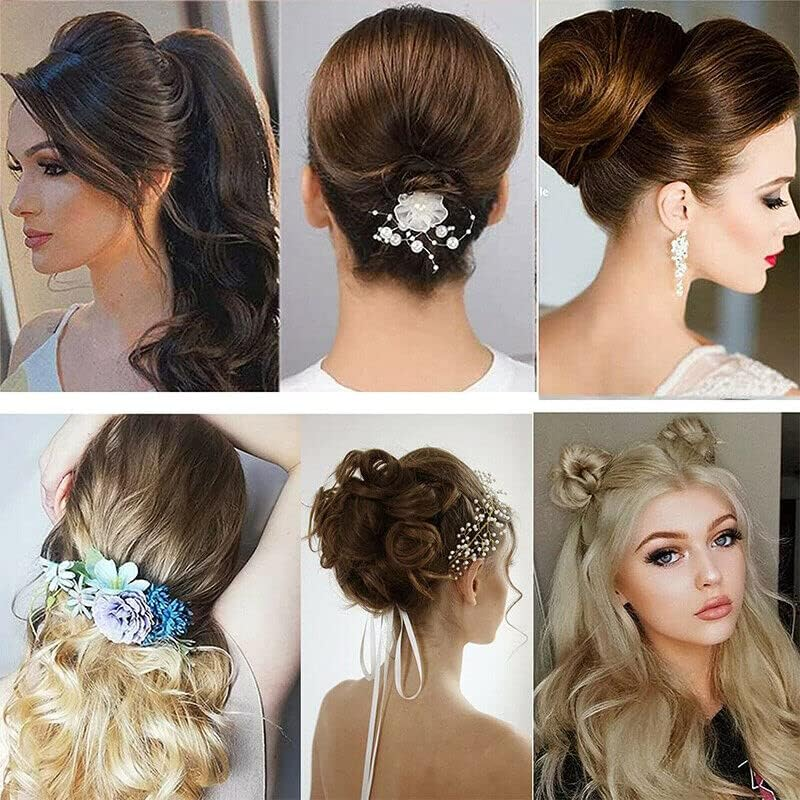 AIMALL 100PCS 6Cm U Shaped Hairpins Ripple Bun Pins Hair Clips Grips Girls Bun Dance - Metal Hair Clips for Secure Bun & Updo Styles - Ideal for Dance, Weddings, and Fashion - Brown image number 4