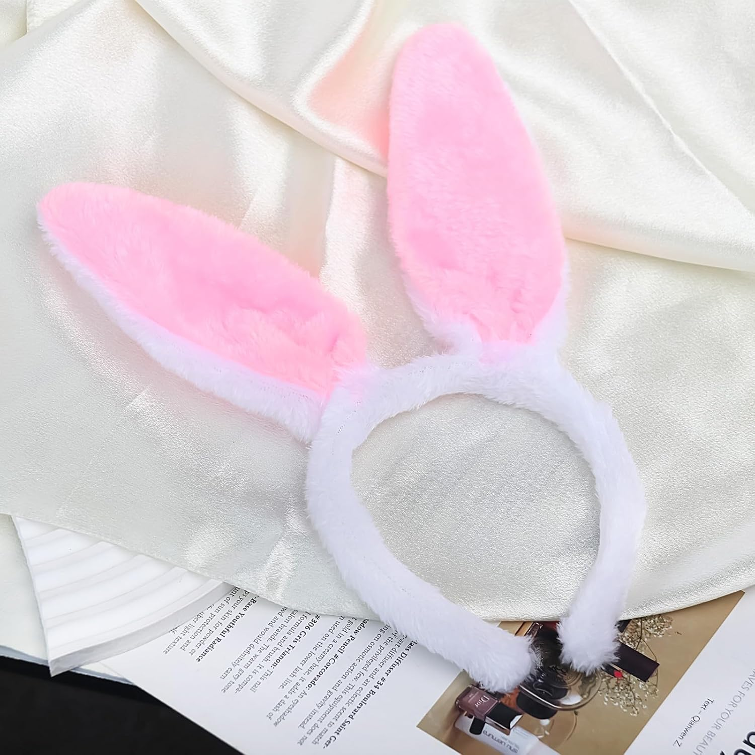 Rabbit Plush Ears Headband Easter for Kid'S Party, Bunny Hairbands Easter Bunny Ears Headband Plush Hairband Soft Touch Bunny Ears Hair Bands for Kids Girls Party image number 6