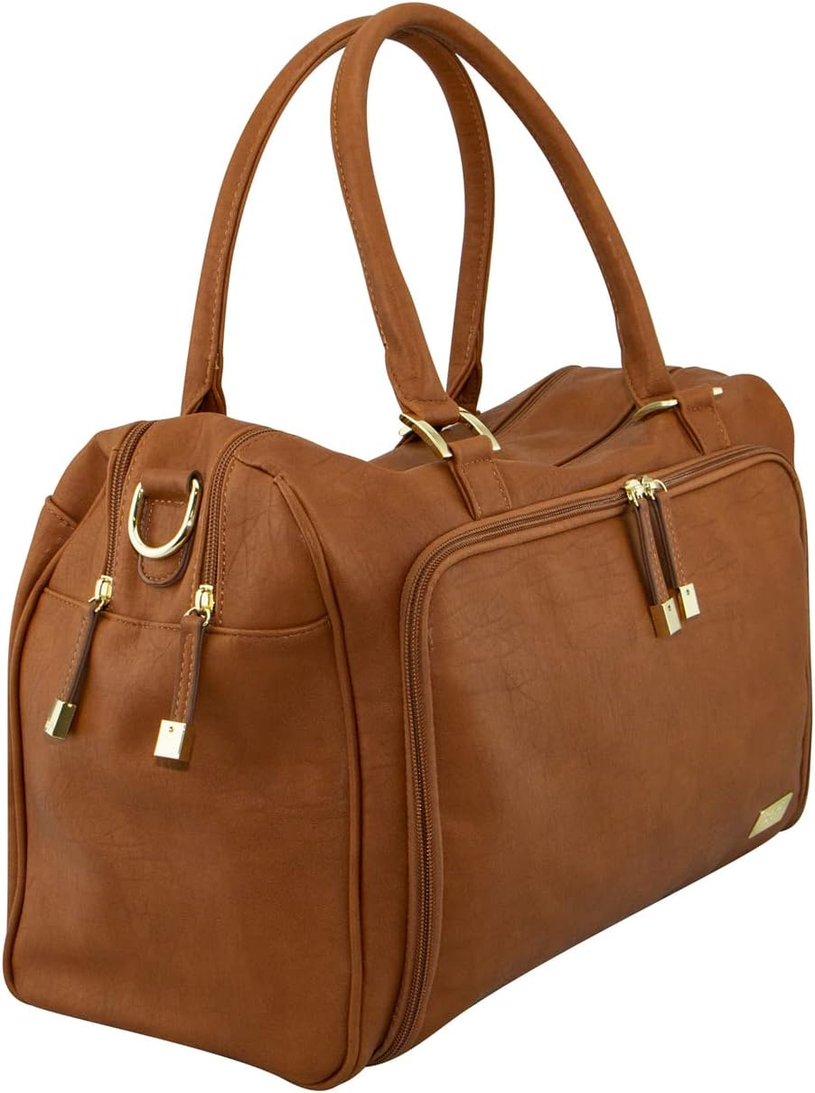 ISOKI Isoki Amber Tan Double Zip Satchel, Amber, 1500 Grams
