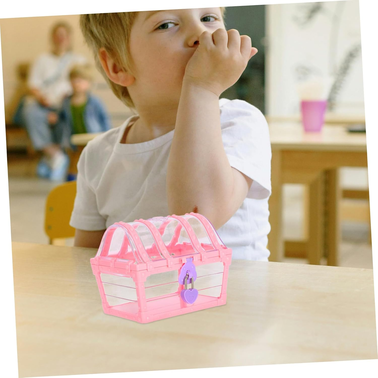 Hohopeti Pirate Treasure Chest with Lock Small Decorative Storage Box for Craftsmanship Organizer Vintage Style Keepsake Box for Home Office for Party Use