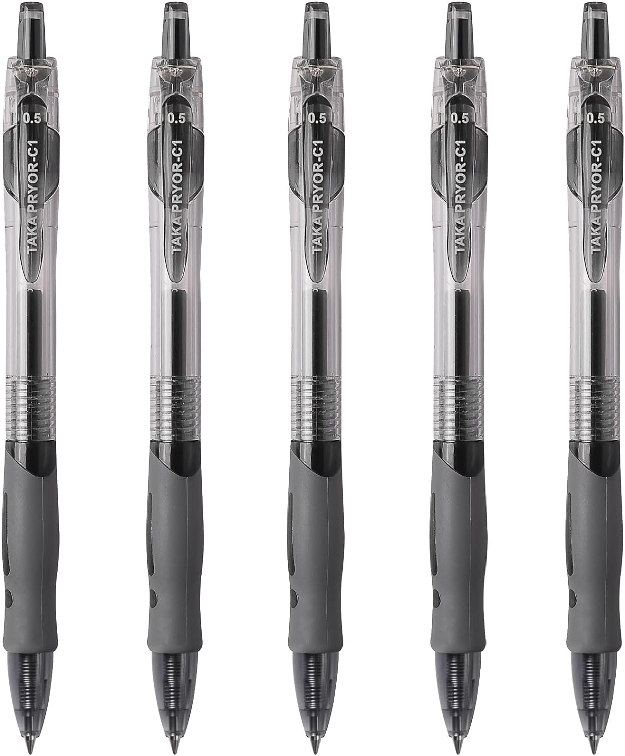 5 Pcs 0.5Mm Black Ink Pens ，Retractable Quick Dry Gel Ink Pen，Fine Point Smooth Writing Pens, High-End Series Pens for Journaling Note Taking, Cute Office School Supplies Gifts for Women Men image number 3