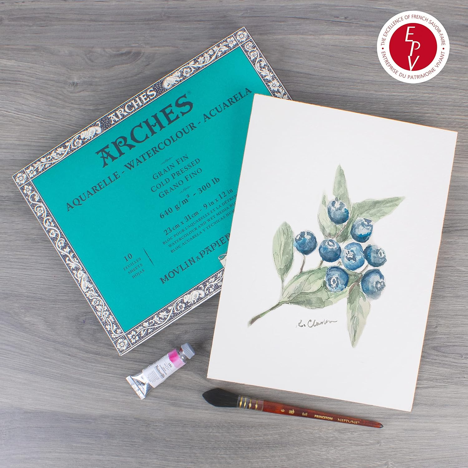 ARCHES Watercolour Block, 640 GSM, Cold Pressed, 23 X 31 Cm, Wood, Black