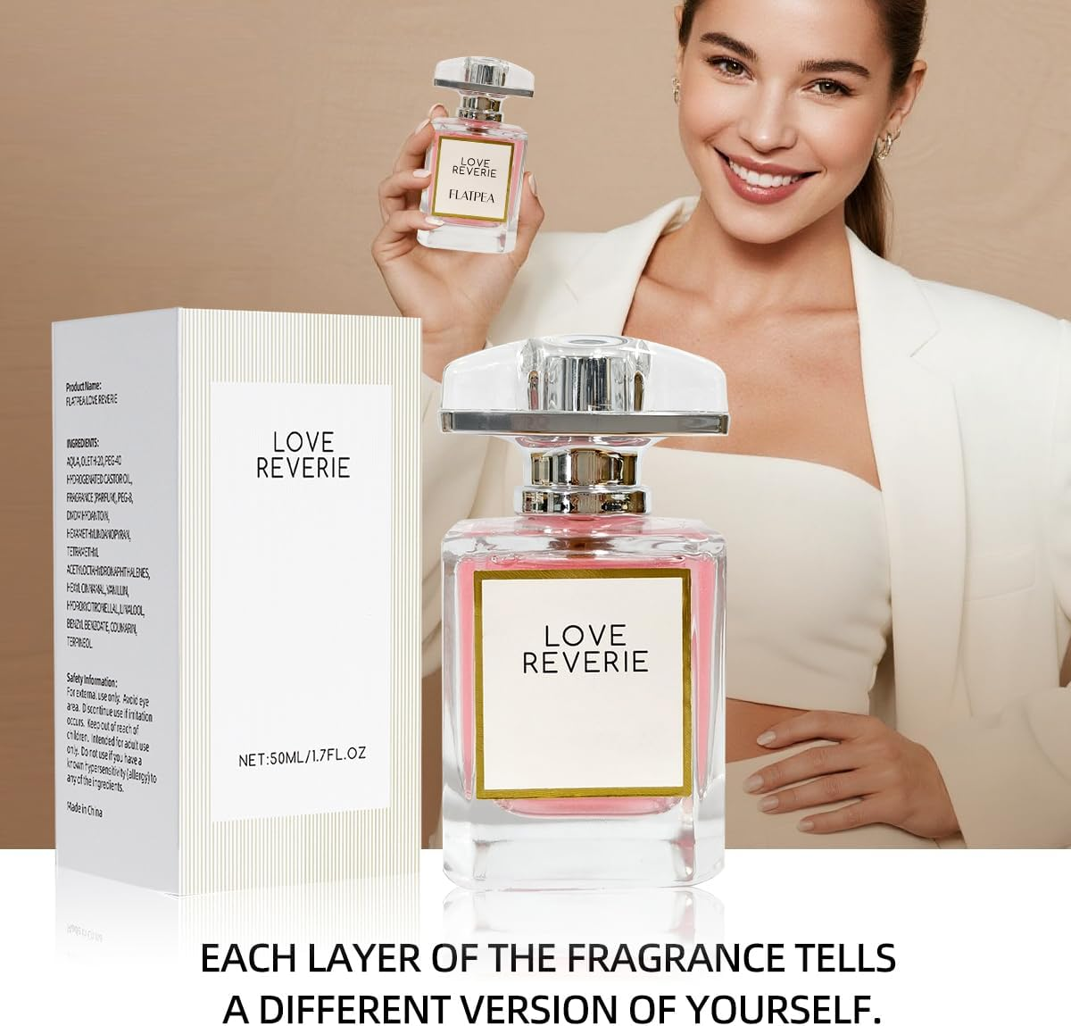 Love Reverie Eau De Parfum 50Ml | Alcohol-Free Vanilla Musk Perfume for Women | Long Lasting Gourmand Fragrance with Caramel & Coconut | Day to Night Scent image number 3