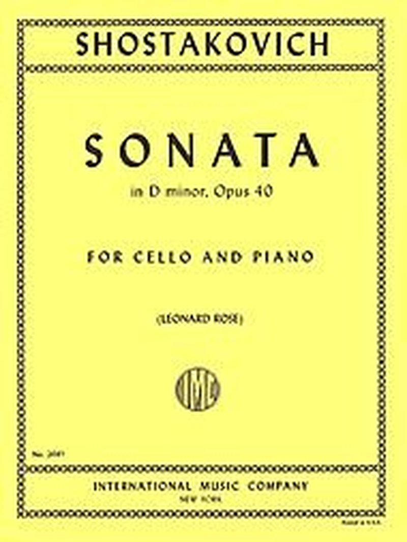 Shostakovich Sonata in D Minor--Opus 40 for Cello and Piano