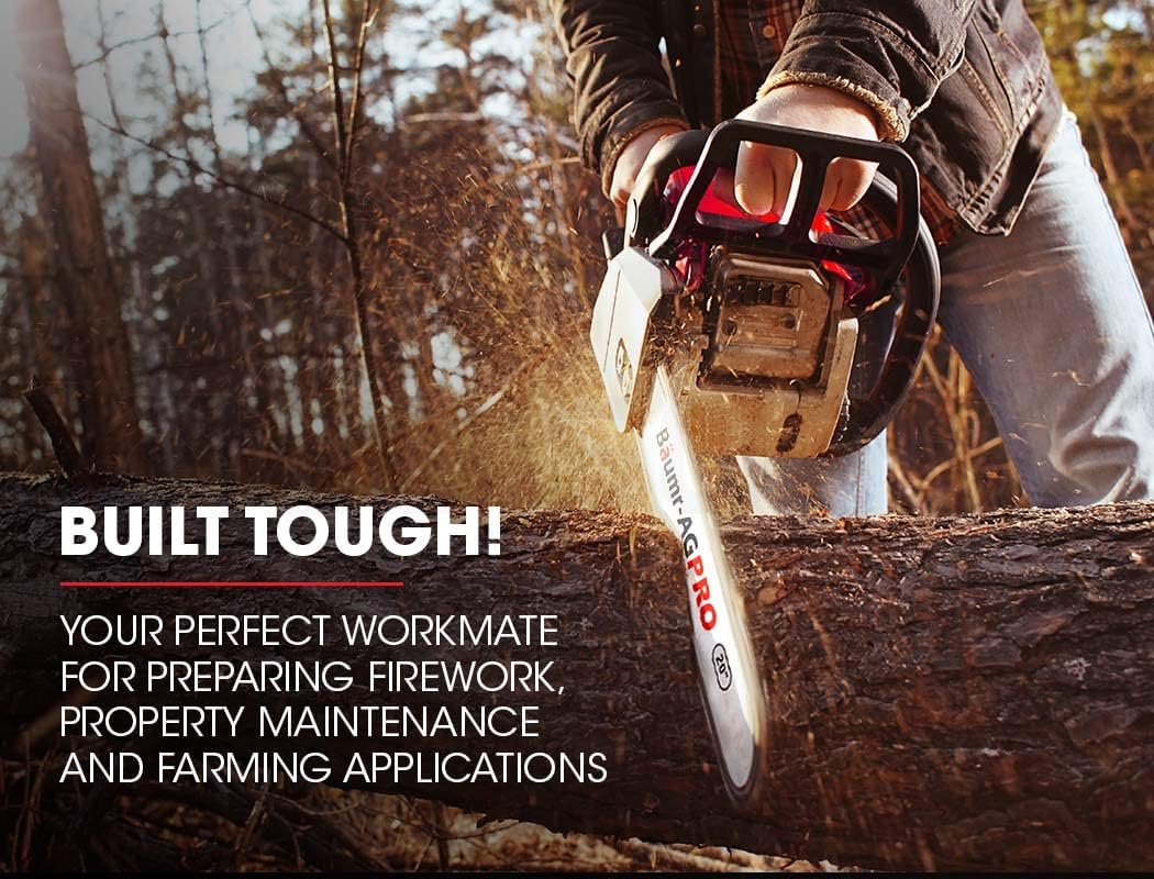 Baumr-Ag 52Cc Petrol Chainsaw, 20 Inch Bar Commercial E-Start Bar Chain Saw Tree Pruning, Pro-Series SX52 image number 2