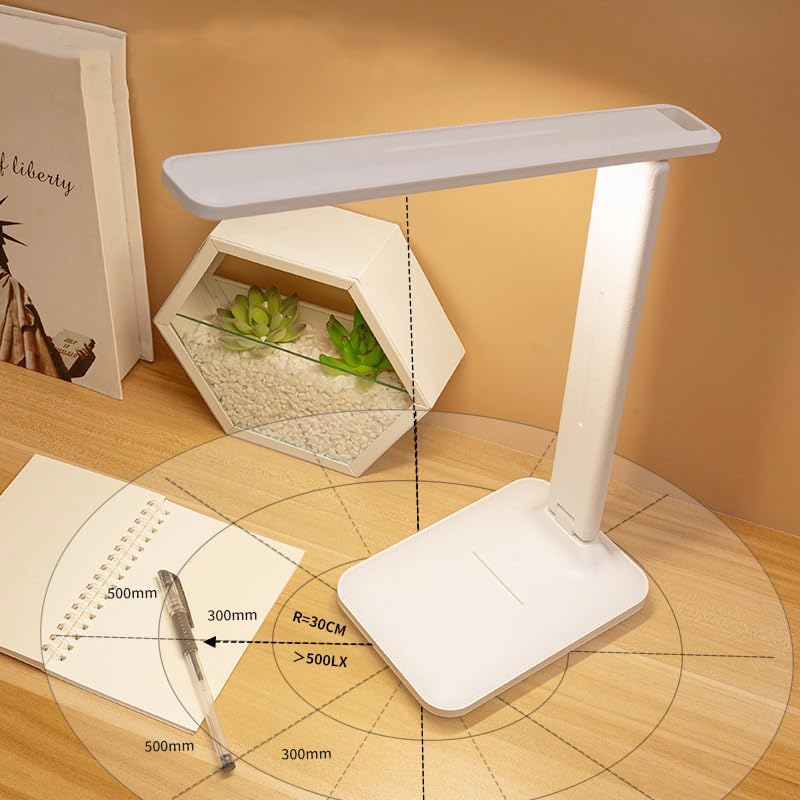 Touch LED Desk Lamp Eye-Caring Table Lamp Bedside Study Reading Table Light USB Ports Dimmable for Study, Reading, Crafting, Sewing, Computer Work image number 2
