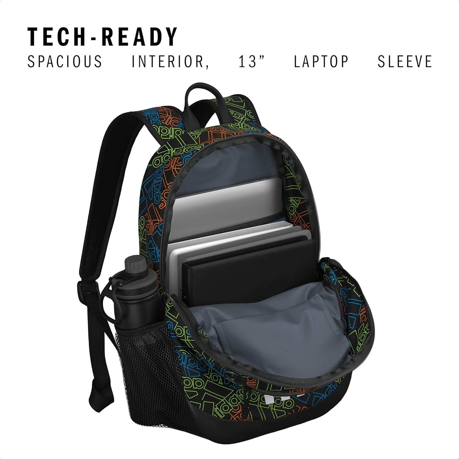 Adidas Originator Small Backpack for Men and Women, Athletic Book Bag with Laptop Sleeve - Adi Haze Clear Pink/Clear Pink/Grey Four image number 3