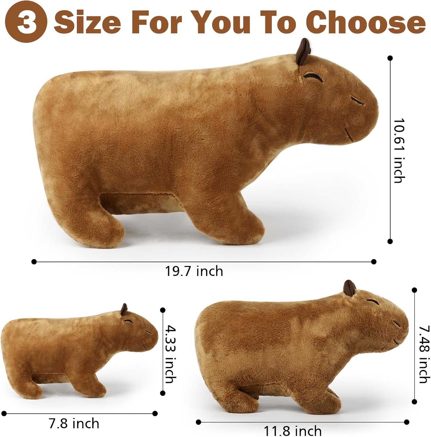 Capybara Stuffed Animal Plush Toy,Capybara Plushie Small Kawaii Gifts( 7.5 Inches) image number 4