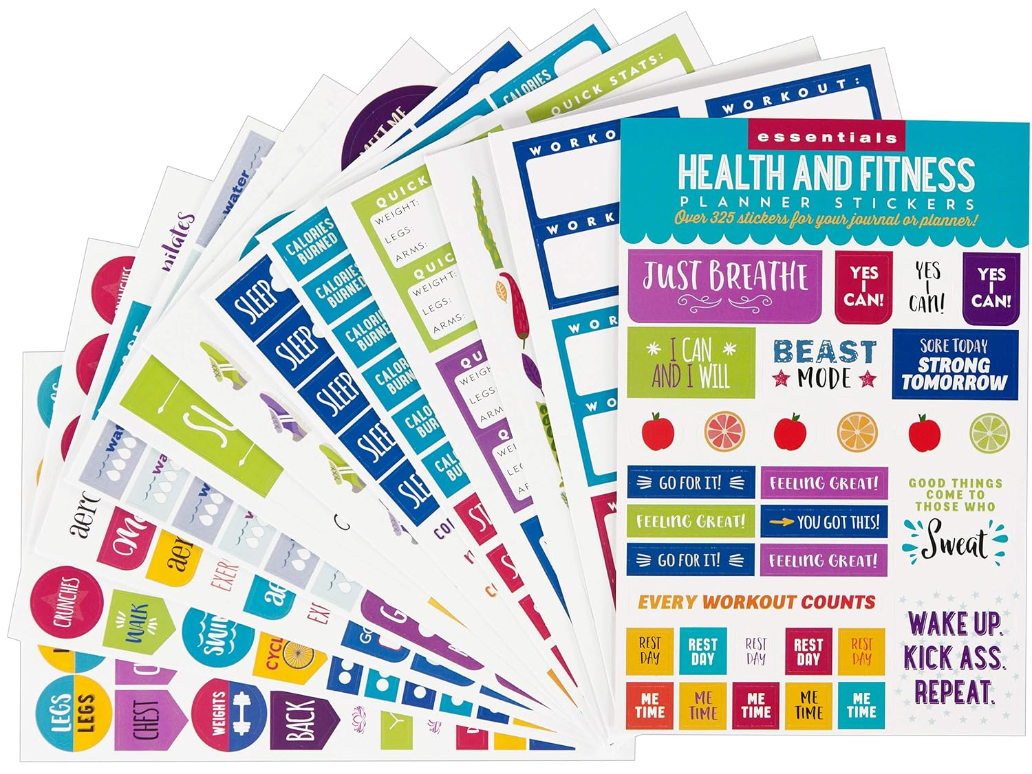 Essentials Health & Fitness Planner Stickers (Set of 325 Stickers) image number 2