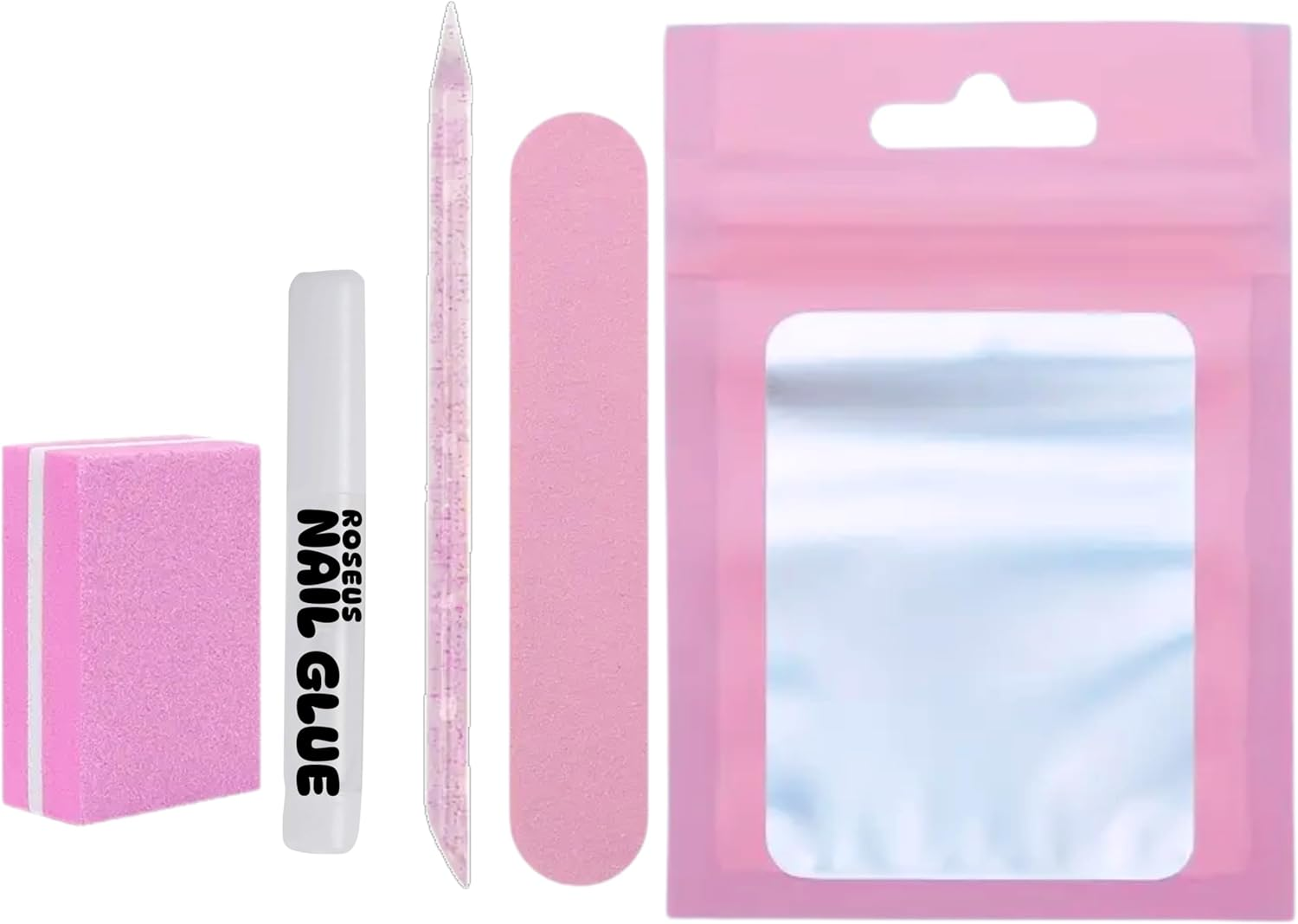 ROSEUS Press on Nails Application Kit Nail Repair Maintenance Kit False Nail Kit Buffer File Pusher Gel Glue Fake Nails Kit image number 5