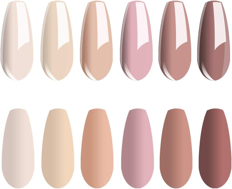 Vishine Gel Nail Polish Set Nude Serises Colection Daily Colour 8Mlsoak off Nail Gel Polish with Gift Box, UV LED Lamp Required for Nail Slaon Home Manicure Gel Nail Kit - [Multi] image number 6