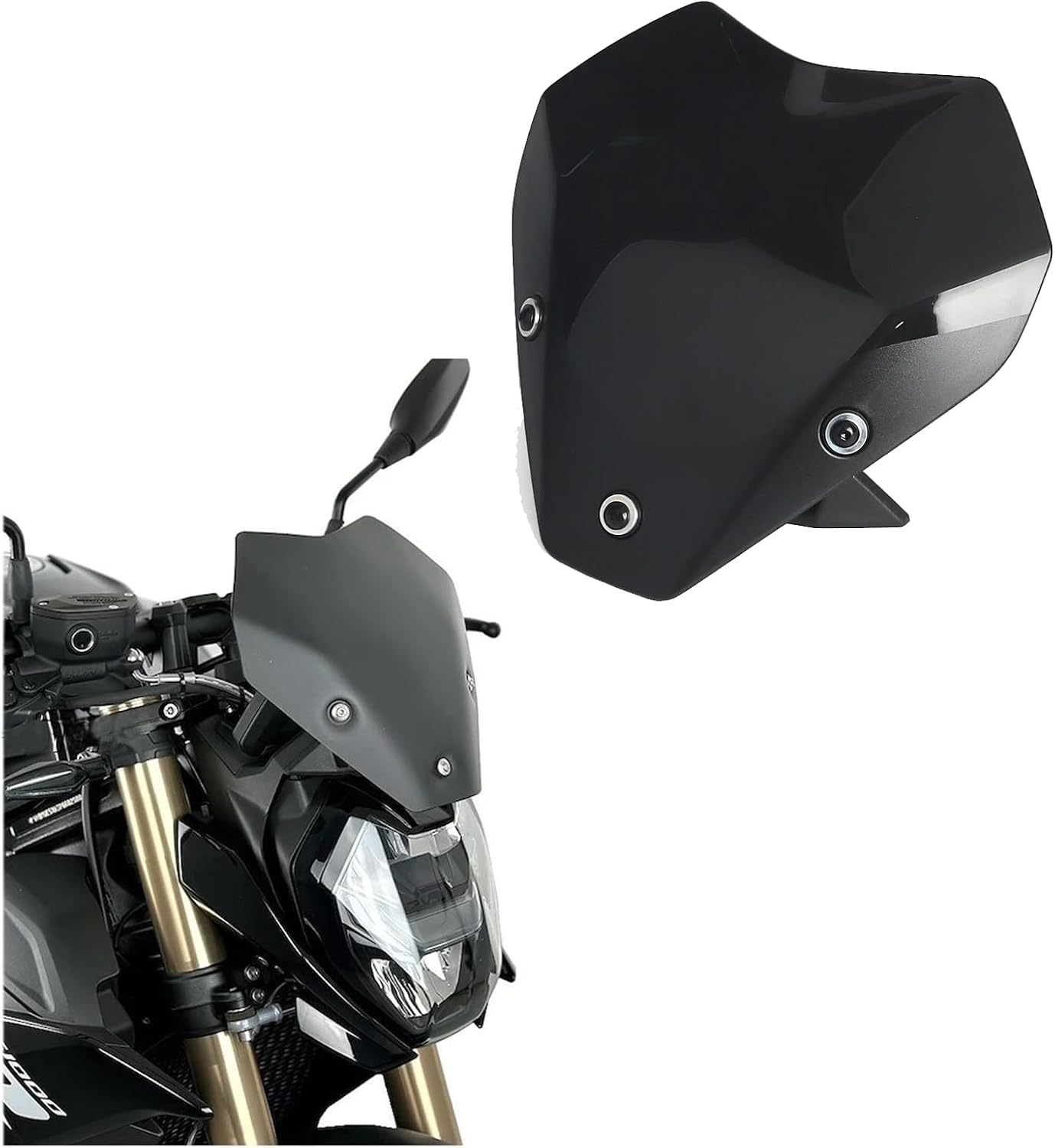 Motorcycle Wind Deflector Screen Windshield Spoiler Windscreen Shield Spoiler Fit for BMW S1000R S 1000 R 2021-2025 (Black) image number 5