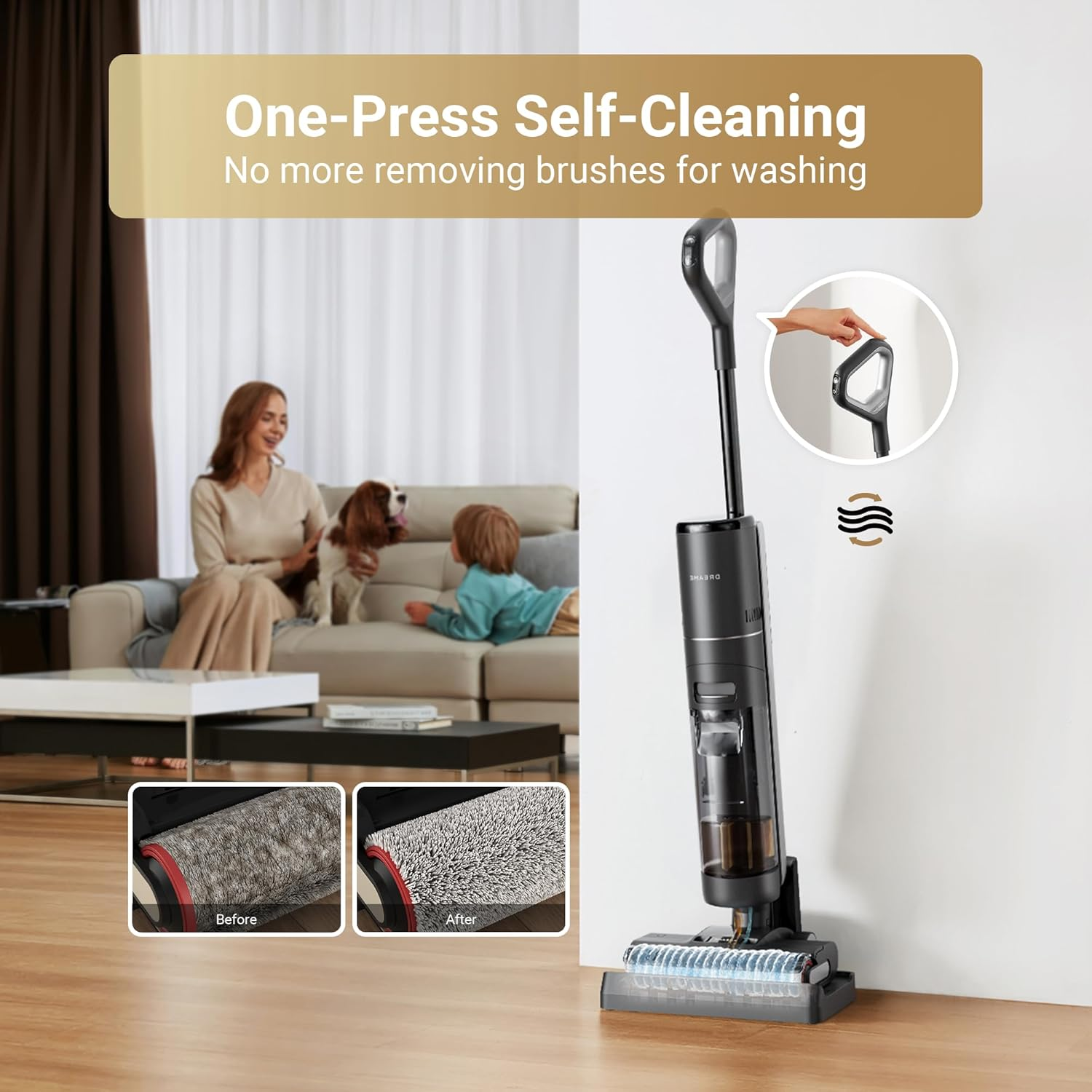 Dreame H12 Pro Cordless Wet Dry Vacuum Cleaner, Hot Air Drying, Self-Cleaning, Dual-Sided Edge Cleaning, Smart Messes Detection, 35Min Long Runtime, Smart Floor Washer for Hard Floors - H14 Pro image number 3