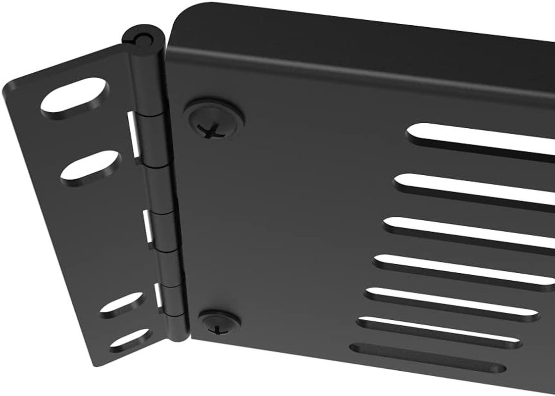 Jingchengmei 2U Hinged Blank Panel - Slot Vented Server Rack Panel for 19-Inch Network Cabinet or Server Rack Enclosure Black (2UVBPHN, Black) image number 3