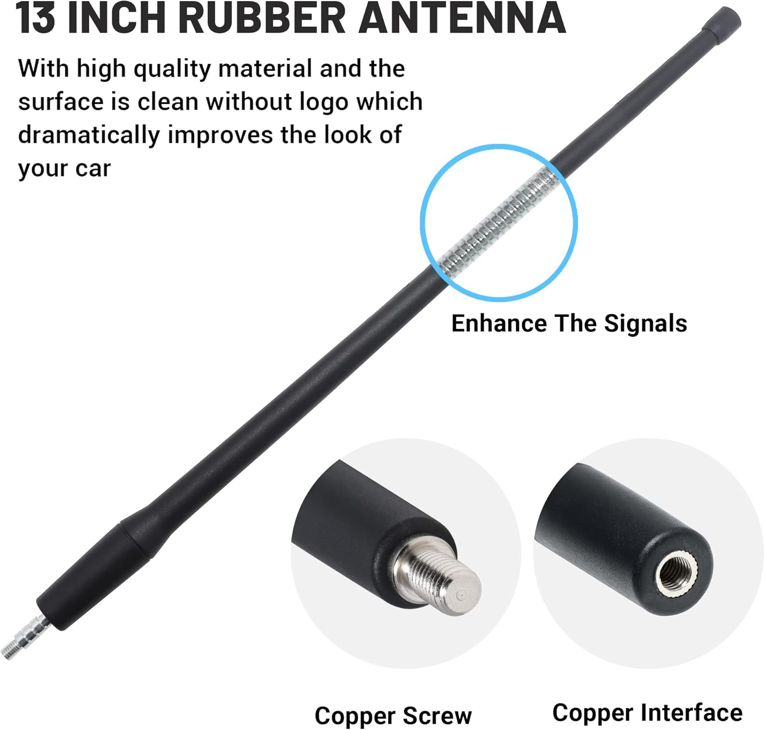 Anina 2PC 13 Inch Antenna Mast for 1998-2022 Harley Davidson Motorcycle Aerial Antenna for FM/AM Radio Signal Reception Car Wash Proof - Durable Flexible Rubber image number 1