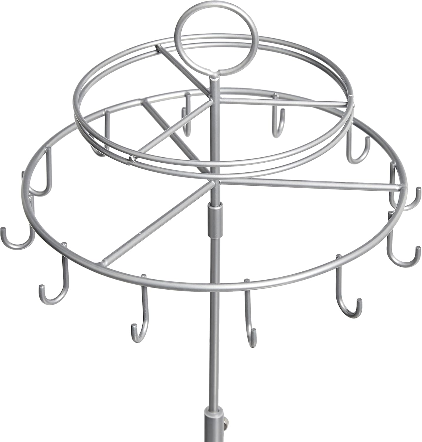Amazon Basics Spinning Jewelry Tree Stand - Nickel - White/Nickel image number 3