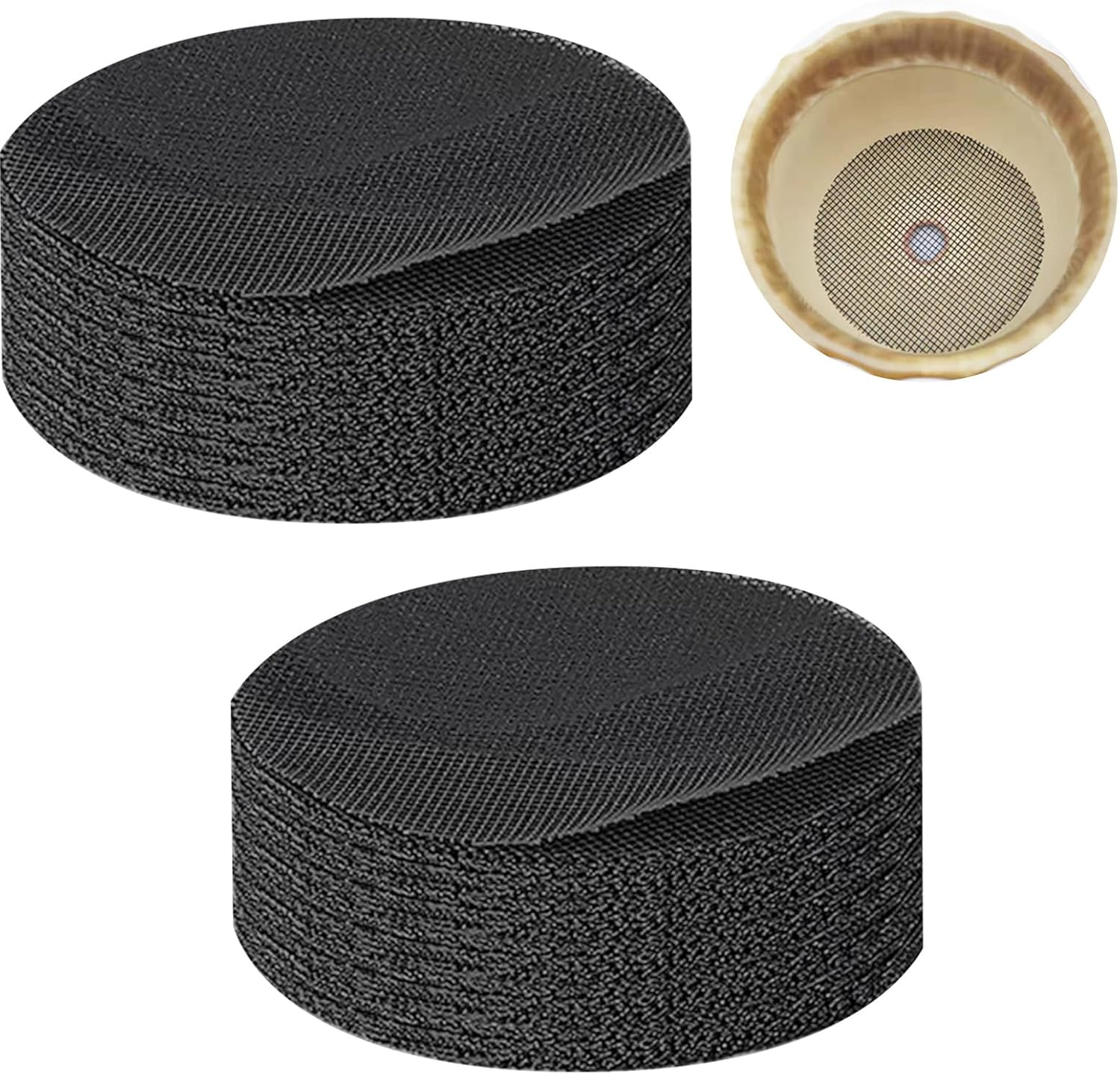 Flower Pot Hole Mesh Pad, Bonsai Pot Bottom Grid Mat, Plant Succulent Planter Liner Drainage Hole Net Screen Gasket, Prevent Soil Loss (150Pcs round 4In) image number 1