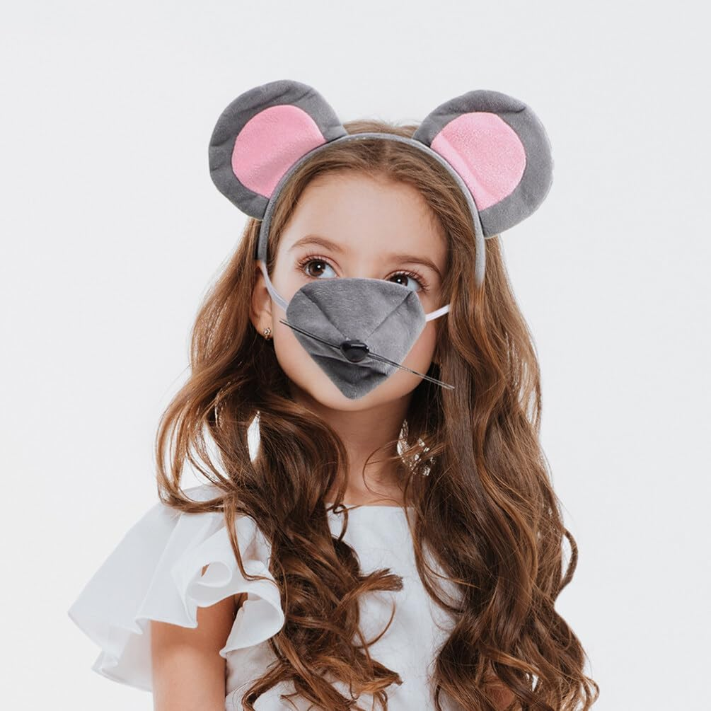 Alipis Mouse Ear Headband, Mice Headband Animal Hairband Cartoon Rat Hair Hoop Costume Accessories Cosplay Headwear for Adults Kids Toddlers Festivals Party Holiday image number 6