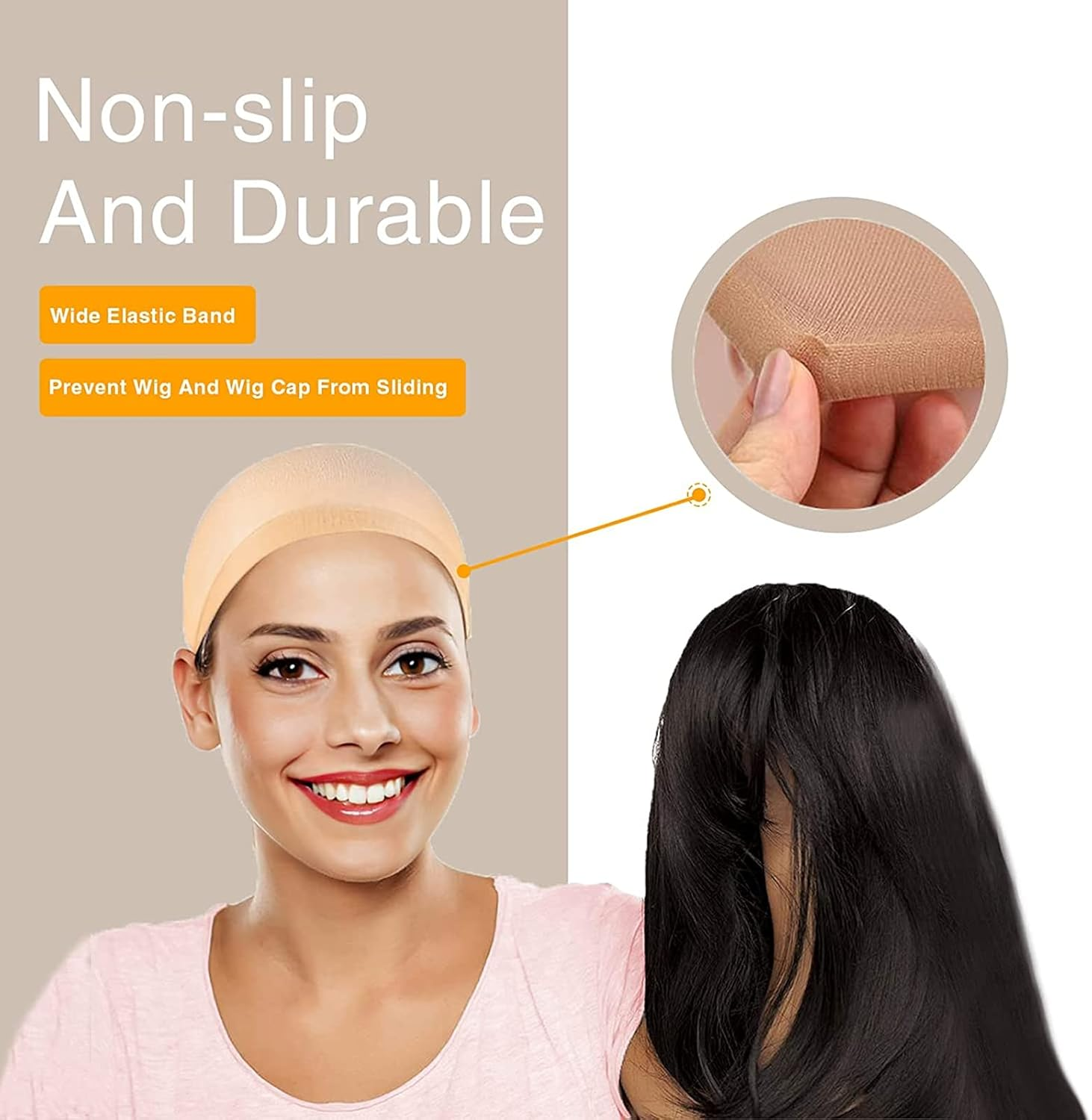 TAVVKE Wig Caps for Women - Nylon Wig Caps for Lace Front Wig Stocking Caps for Wigs Nude Wig Cap 20 Pcs (Light Brown)