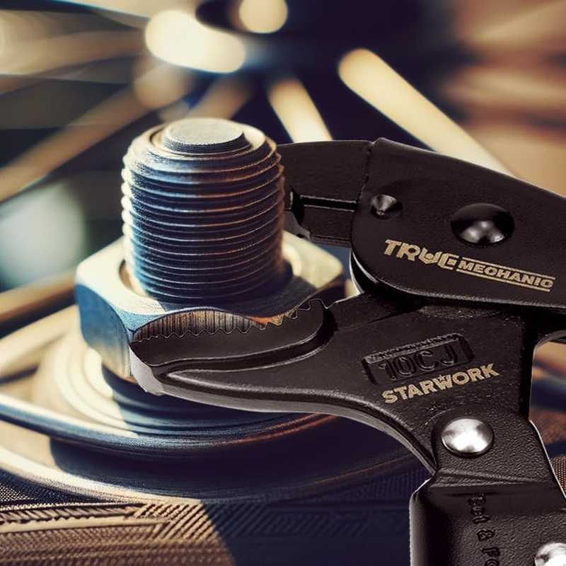 STARWORK TRUE MECHANIC&trade; Automatic Curved Jaw Locking Pliers 10-Inch image number 6