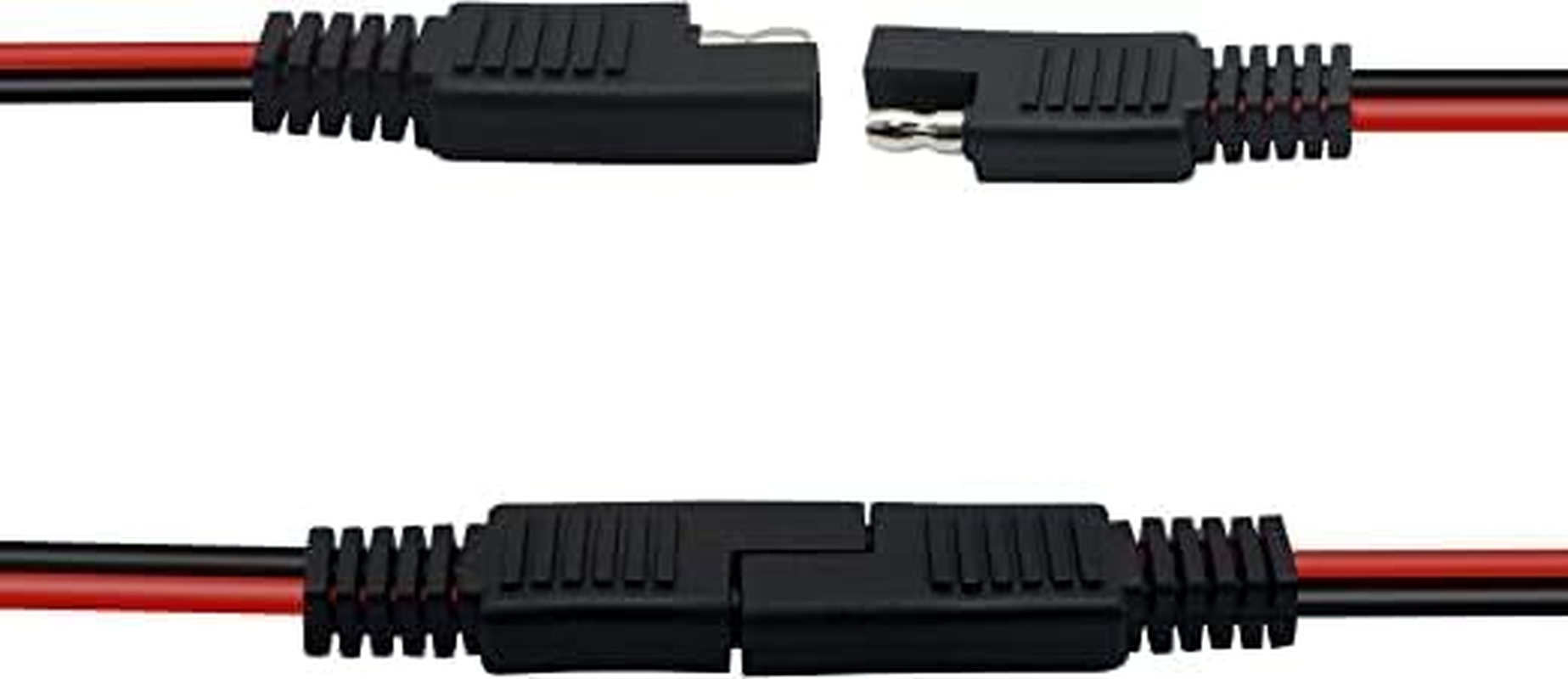 2Pack 2Pin SAE Extension Cable SAE Quick Connector Disconnect Plug for RV Trolling Motor Solar Panel (14AWG)