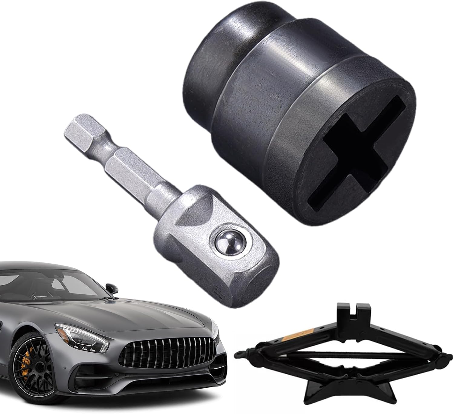 Jack Socket - Scissor Jack Socket for Car Jack | Heavy Duty Scissor Jack Socket Electric Wrench Adapter | Quick and Labor-Saving for Trailer, RV, Truck, and Auto Repair image number 6