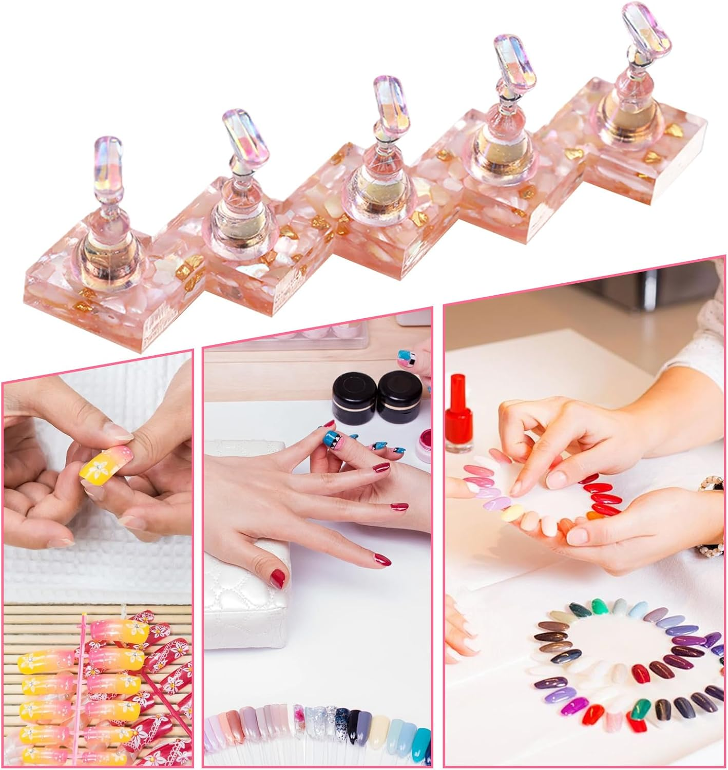 Press on Nail Holder - Magnetic Base Holder, Detachable Tips, Compact Lightweight Organizer | Reusable Display Coupler for DIY Art Practice, Design In, 03, Fare Riferimento Alla Descrizione, Please image number 4