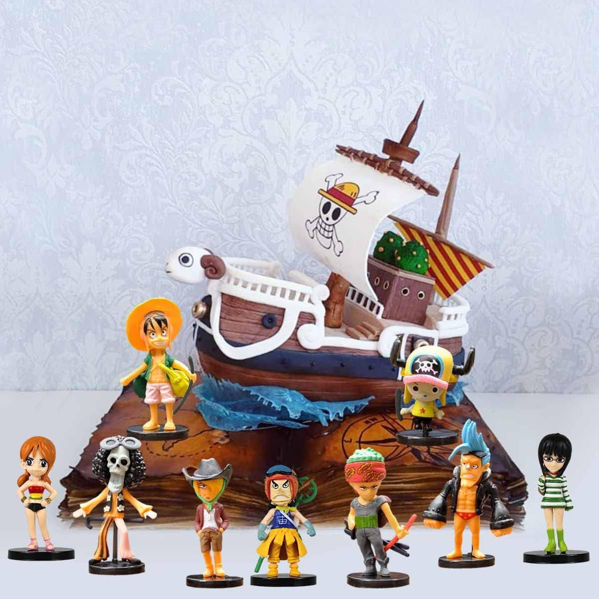 9Pcs Birthday Cake Toppers for One Piece,Cartoon and Animation Theme Party Cake Decorating Supplies image number 5