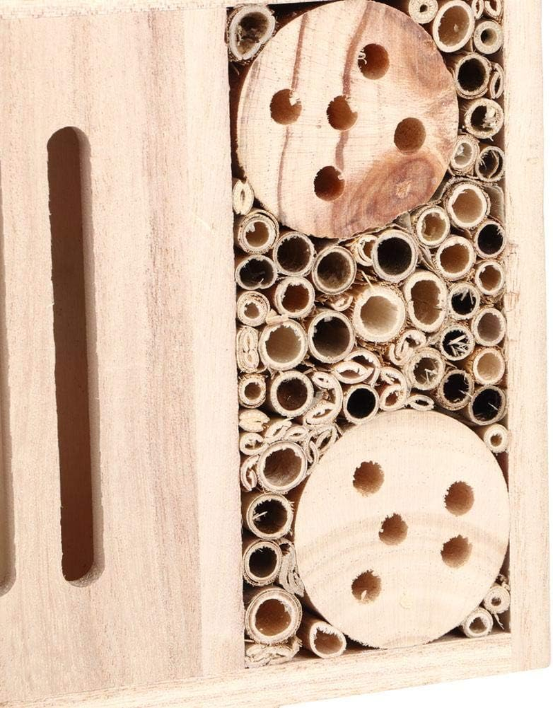 Wooden Insect House,Natural Candlenut Wood Hanging Insect Hotels Bug Room Shelter Nesting Box for Ladybugs, Bee, Butterfly, Beetle Outdoor Garden Decorative (3 Types)(1#) image number 2