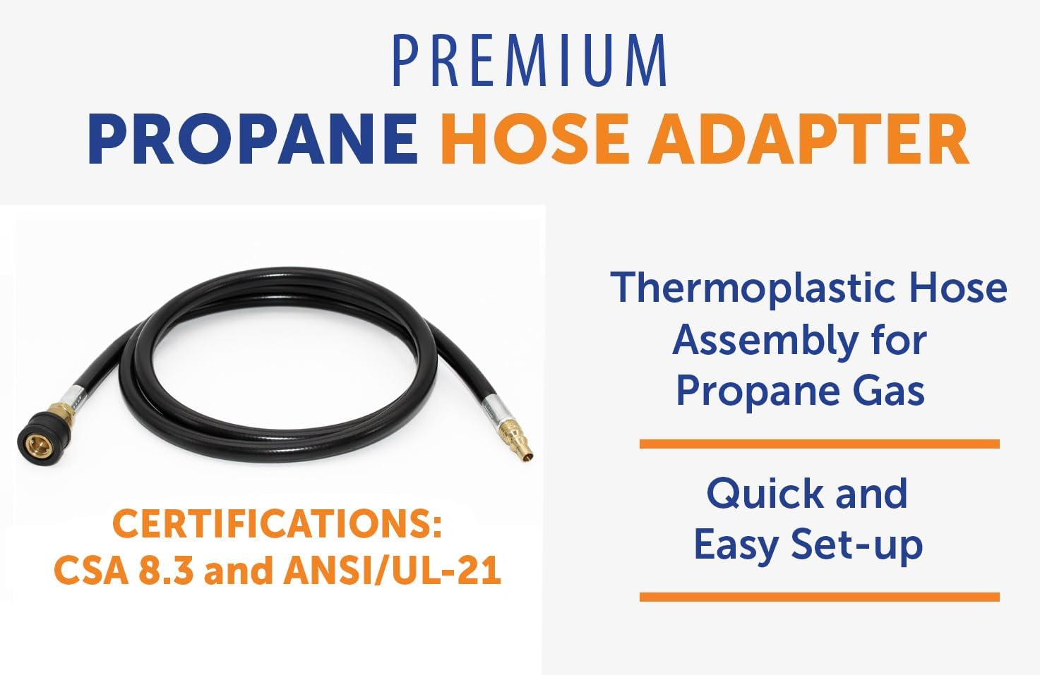 Flame King RV, Van, Trailer, Dual Quick Connect Hose, LP Gas Only, 72 Inch, 1/4 Inch ID - 100395-72 image number 1