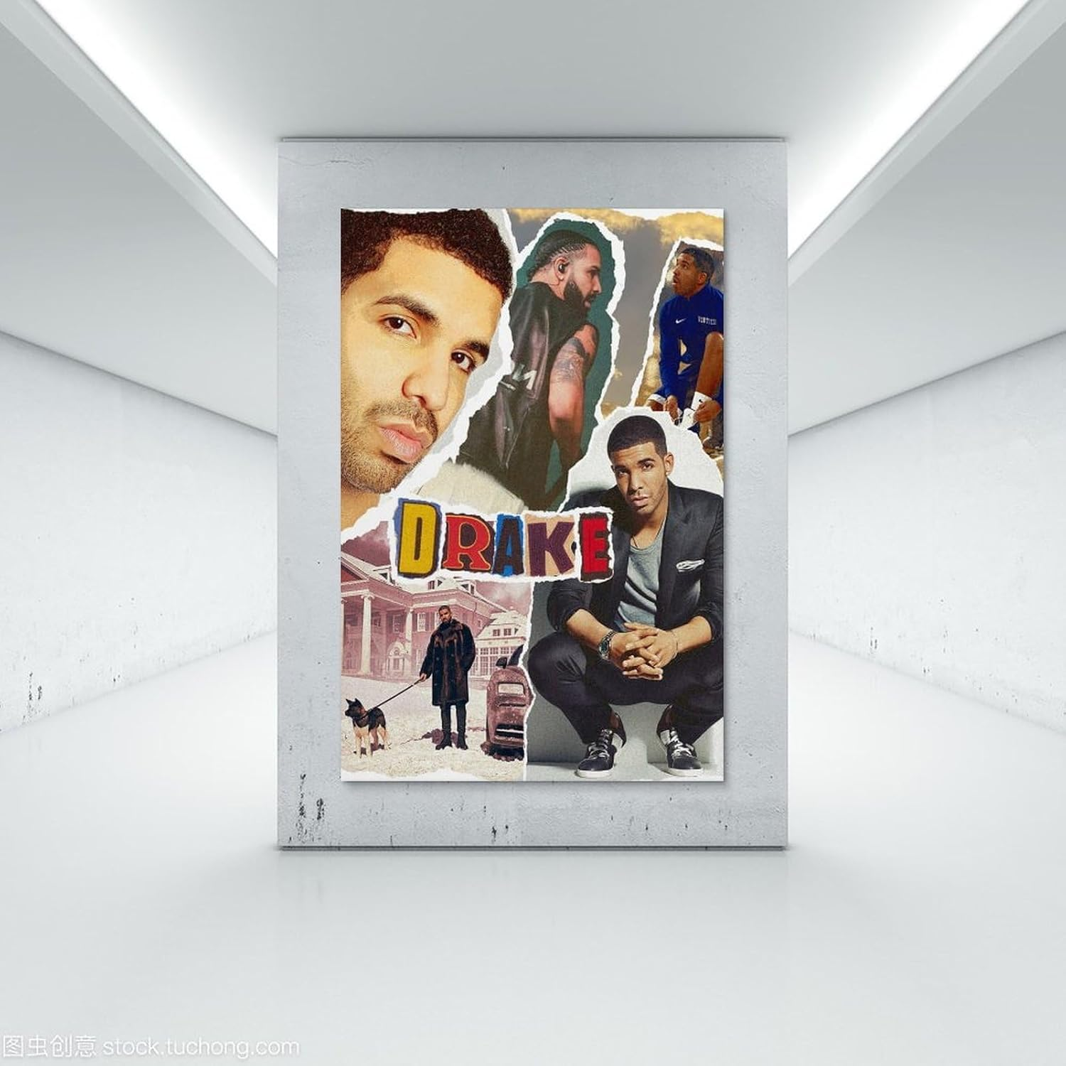 Rapper Drake Music Poster Poster Canvas Painting Wall Art Picture Home Decor Print for Bedroom Living Room Dorm Study Bar Office 12X18Inch(30X45Cm) image number 1