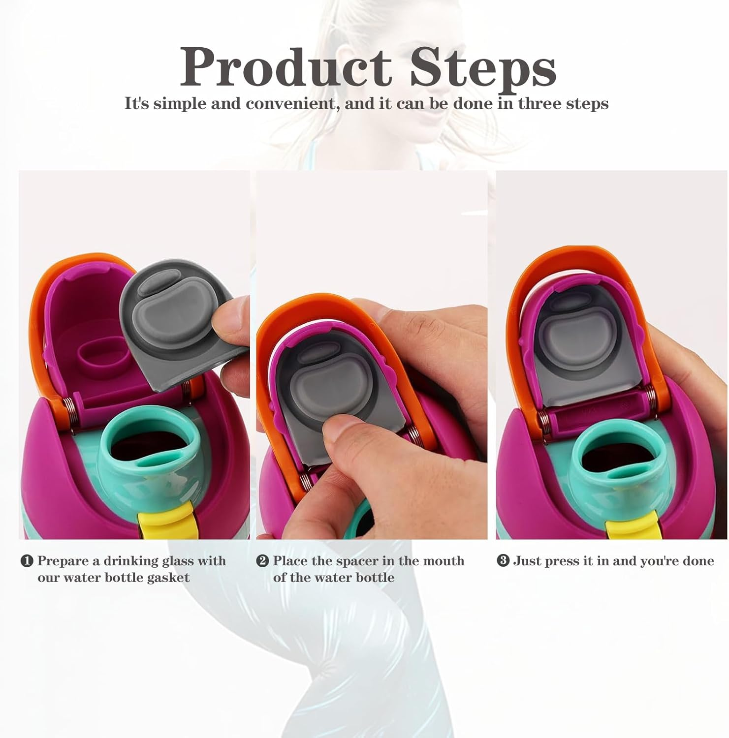 Stopper for Owala Freesip, 4 Pcs Accessories for Owala Lid, Gasket for Owala Replacement Lid, Seal Bottle Cap Mouth Stopper Part Silicone Plug, Gasket for Owala 16/19/24/25/32/40 Oz (Grey) image number 5