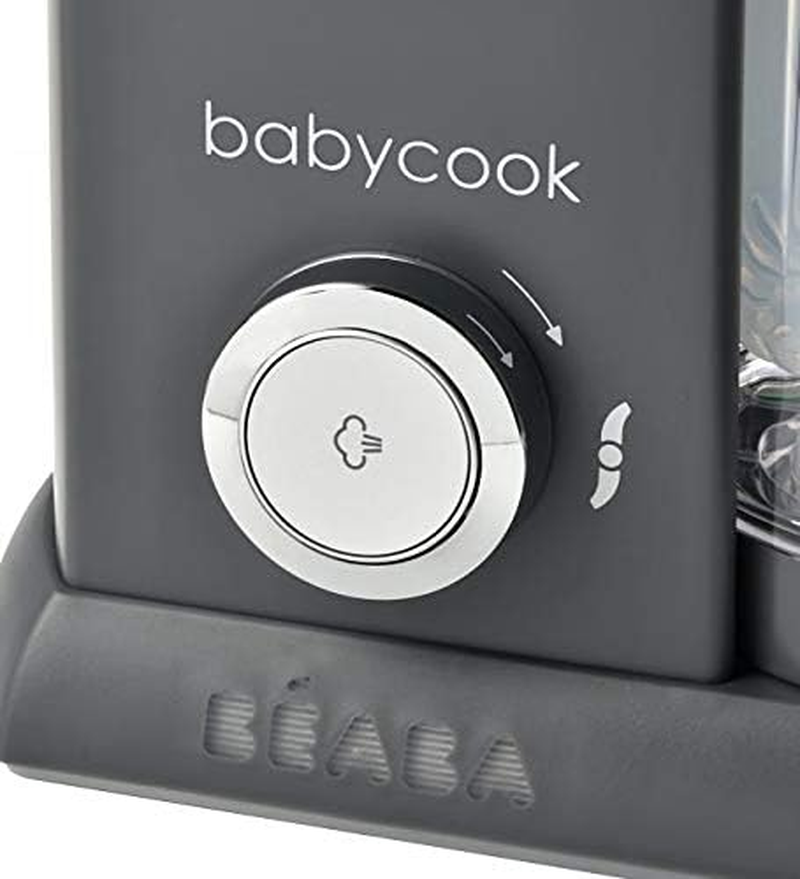 BEABA Babycook Solo Baby Food Maker, 4 in 1 Baby Food Processor, Blender and Cooker Soft Steamer Cooking, Quick Food Diversification for Your Baby, Dark Grey - Grey image number 4