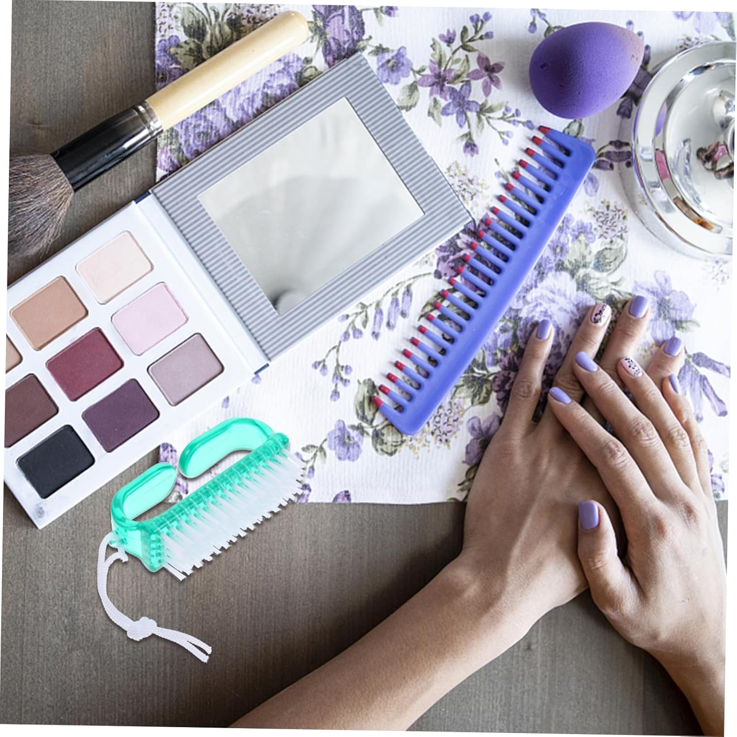 Didiseaon 4 Pcs Nail Cleaning Brush Durable Nail Scrub Brush for Fingernail Toenail Care for Home Travel Use Safe Cleaning Tool image number 1