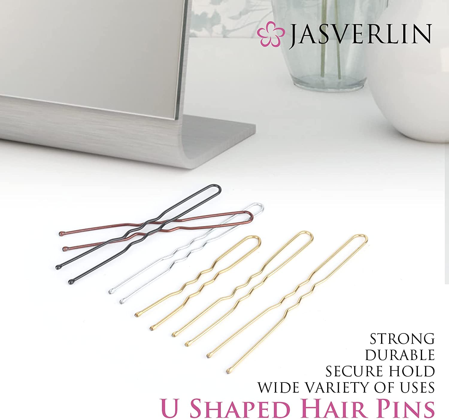 Blonde U Shaped Hair Pin for Buns, Gold Large Mini U Bobby Pins for Women Girls Updo Wedding Hairstyles Accessories Size Assortment 150Pcs