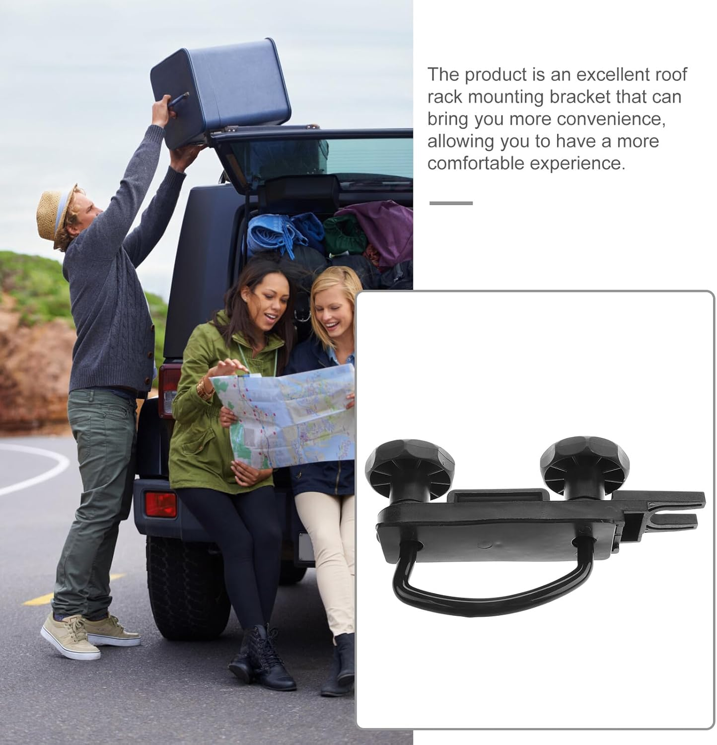 MAGICLULU Universal U-Bolt Roof Rack Mounting Accessories Kit Car Roof Rack Brackets U Clips Installation Hardware Set image number 3