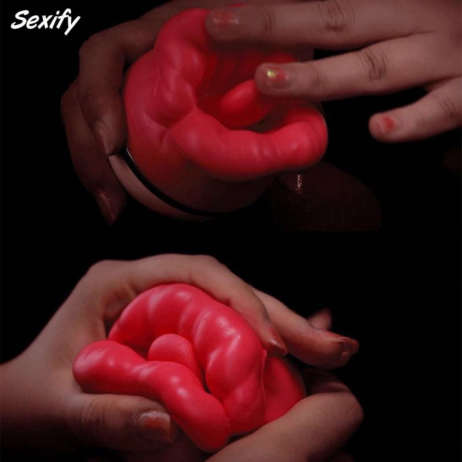 Licking Sucking Vibrator Tongue Clit Nipple G Spot Stimulator Massager Sex Toy Red image number 2