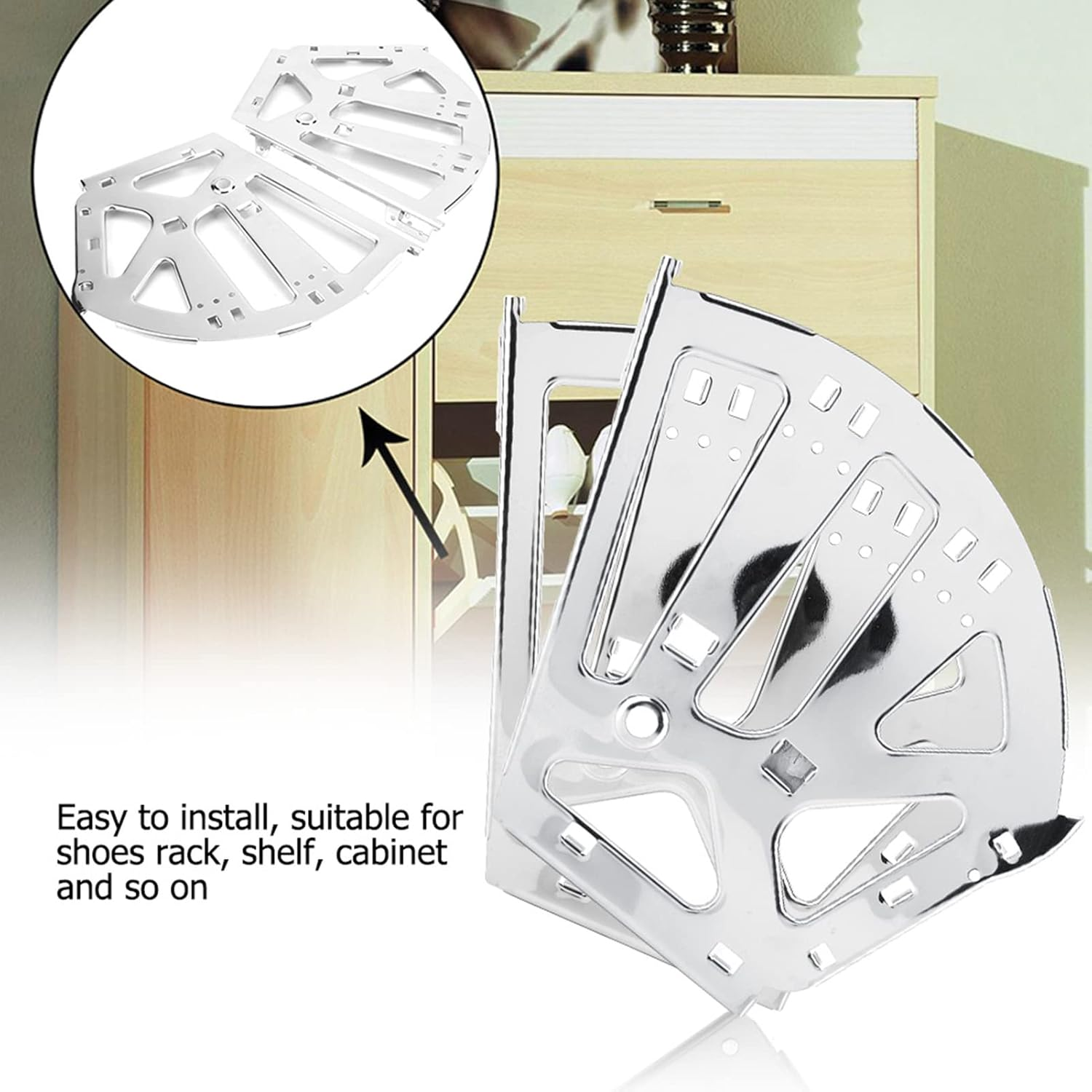Stainless Steel Shoes Drawer Cabinet Hinges Turing Rack Replacement Fittings, Solid & Durable, Easy to Install (3 Layers)