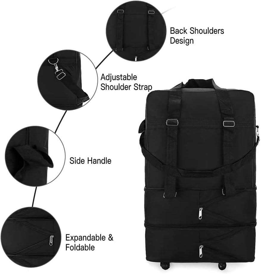 Sazak Expandable Foldable Suitcase Collapsible Rolling Travel Luggage Bag for Men Women image number 6