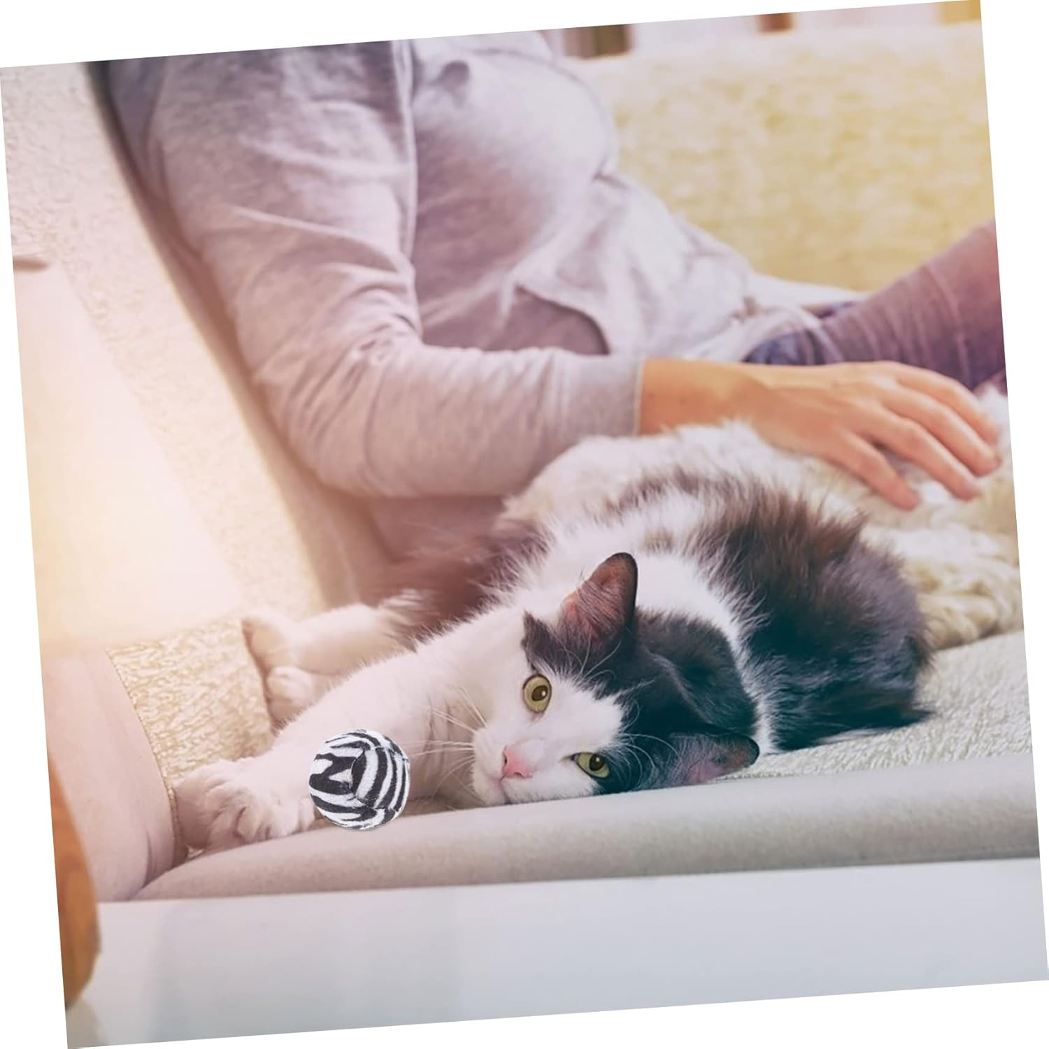 Ipetboom 10Pcs Leopard Print Cat Ball Interactive Kitten Toys Cat Balls for Indoor Pet Toys Random Color image number 5