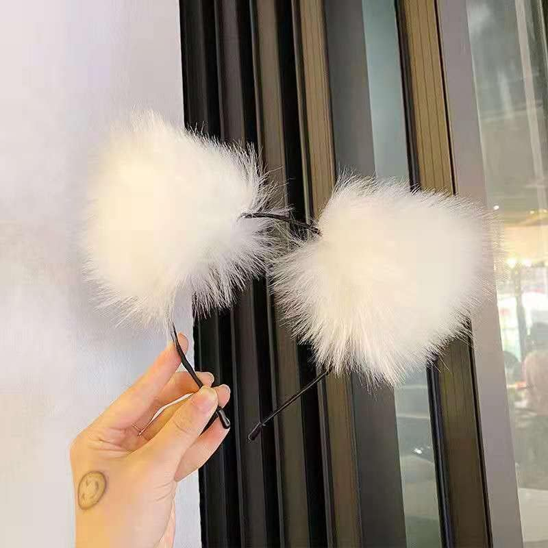 Light up Headbands LED Cat Ears Headband Faux Fur Hair Hoop Cute Colored Light for Xmas Party Cosplay Halloween Birthday image number 1