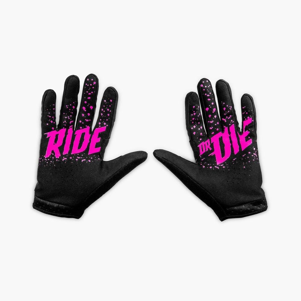 Muc-Off Black MTB Gloves, Small - Premium, Handmade Slip-On Gloves for Bike Riding - Breathable, Touch-Screen Compatible Material