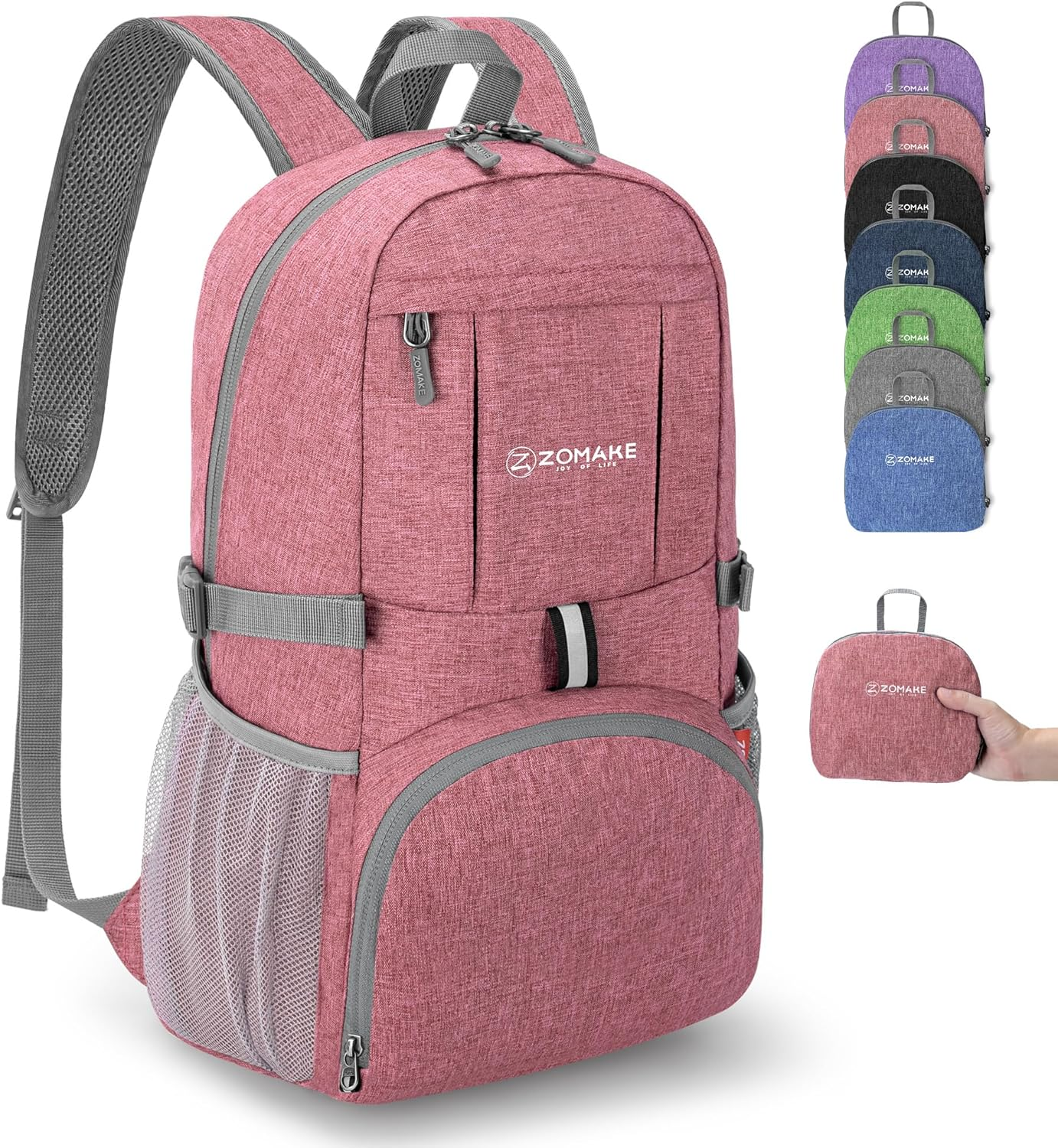 ZOMAKE 25L Foldable Backpack - Lightweight Folding Packs Packable Hiking Daypack for Traveling Walking Outdoor Camping Cycling Holiday Unisex