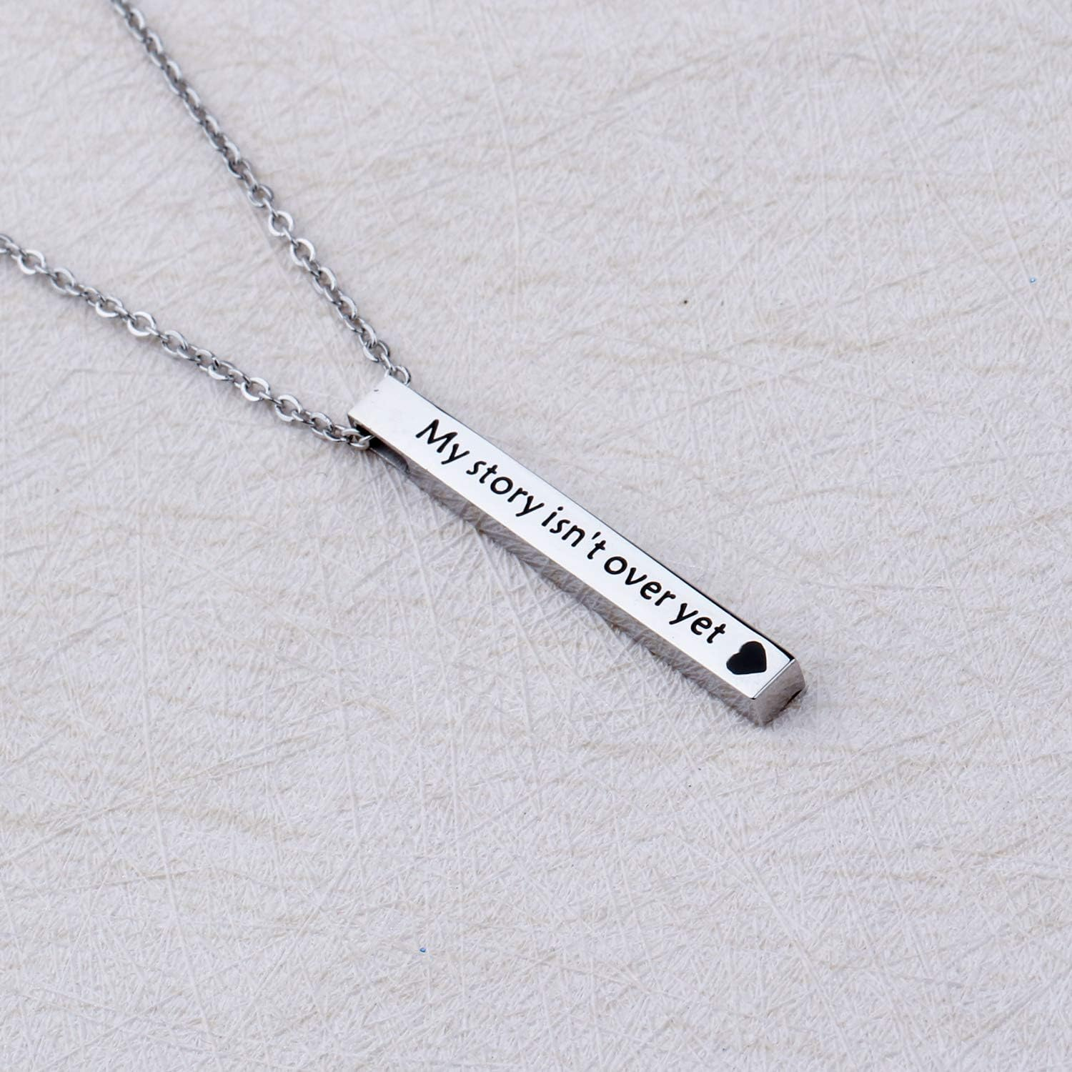 POTIY Semicolon Necklace Suicide Awareness Semicolon Gift My Story Isn'T over yet Depression Suicide Mental Health Awareness Semicolon Inspirational Jewelry image number 1