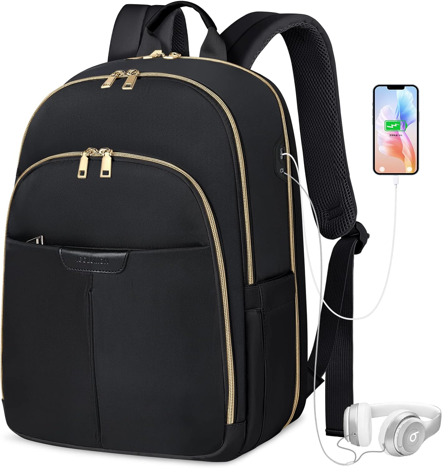 Laptop Backpack for Women Travel Backpack IGOLUMON 15.6 Inch Laptop Bag with USB Charging Port Backpack for School, College image number 3